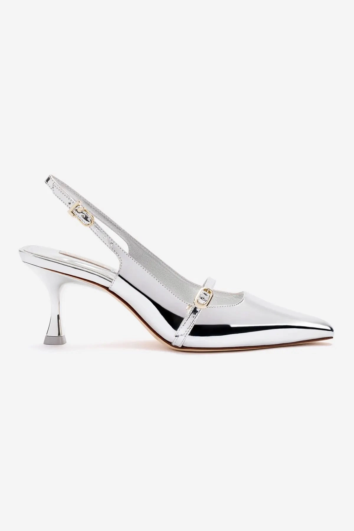 Ines Pump In Silver Specchio Street Edge Rain Step