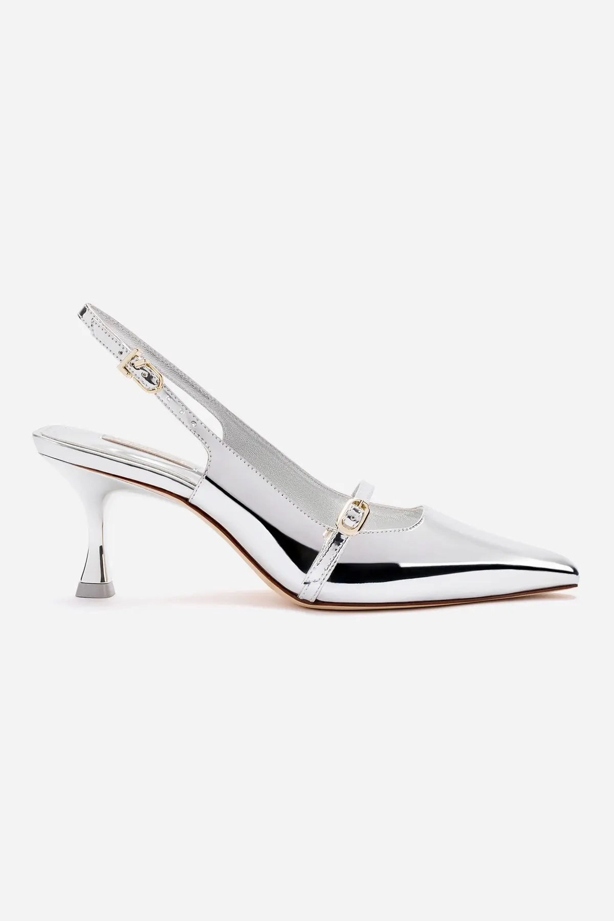 Shine Tone Ines Pump In Silver Specchio