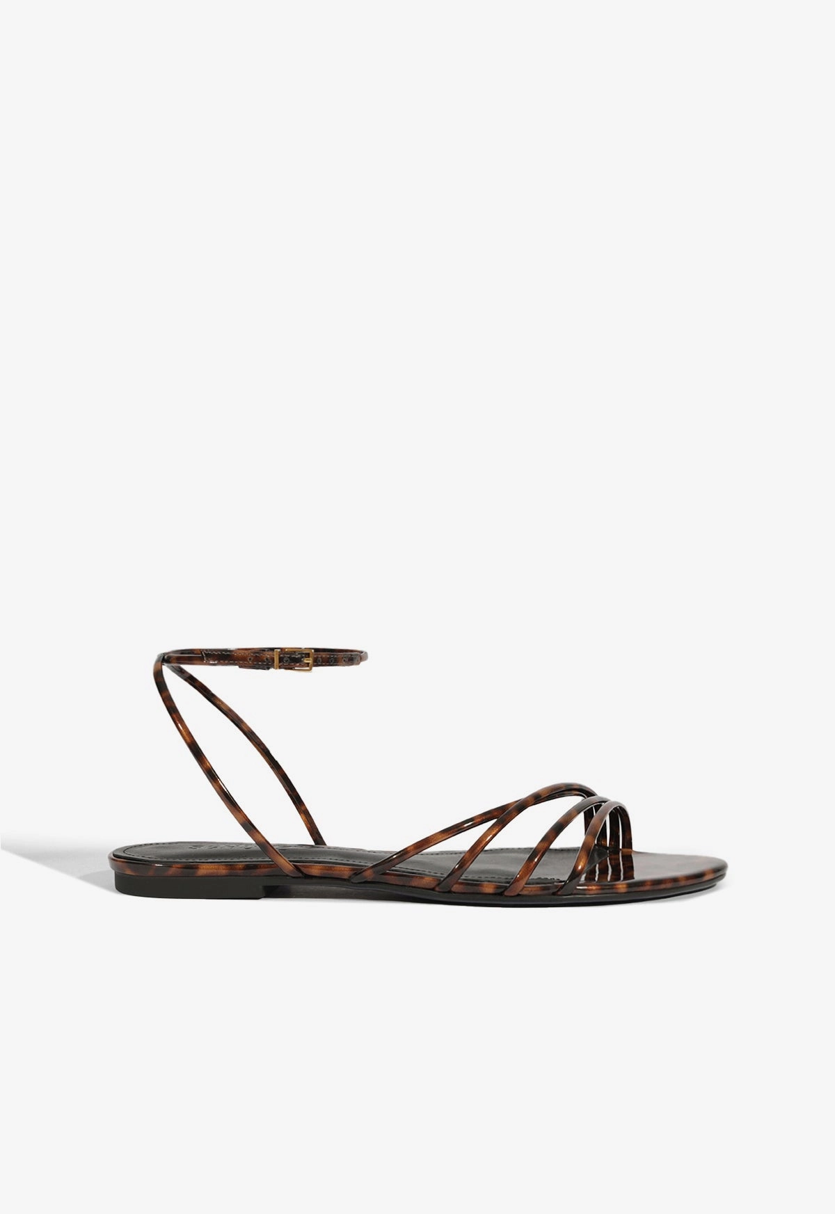 Weekend Casual Inez Animal Print Leather Flat Sandal