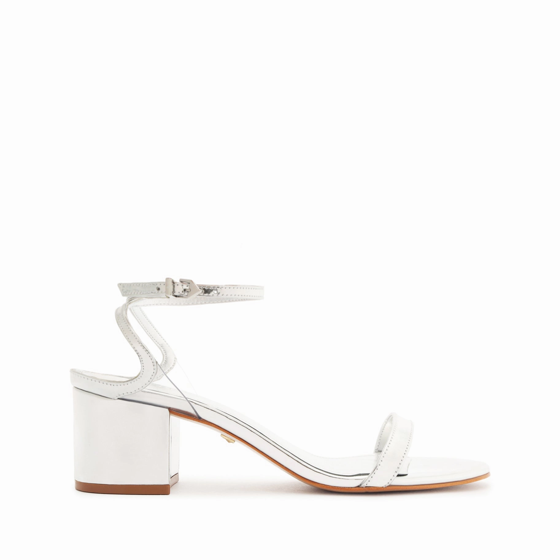 Skye Mid Block Specchio Leather Sandal Comfort Shank Strap Mode
