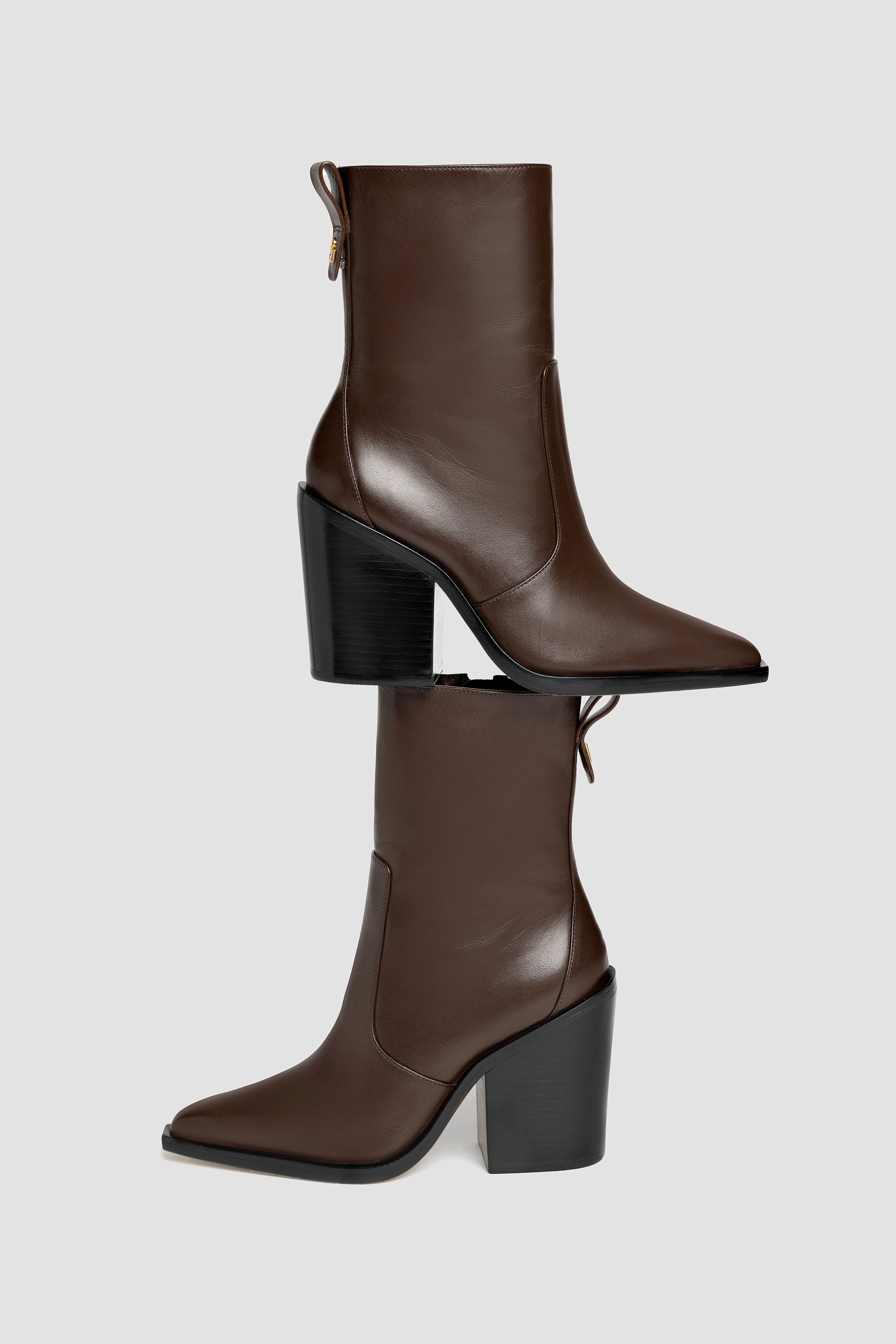 James Bootie In Brown Leather Jungle Path Neutral Glow