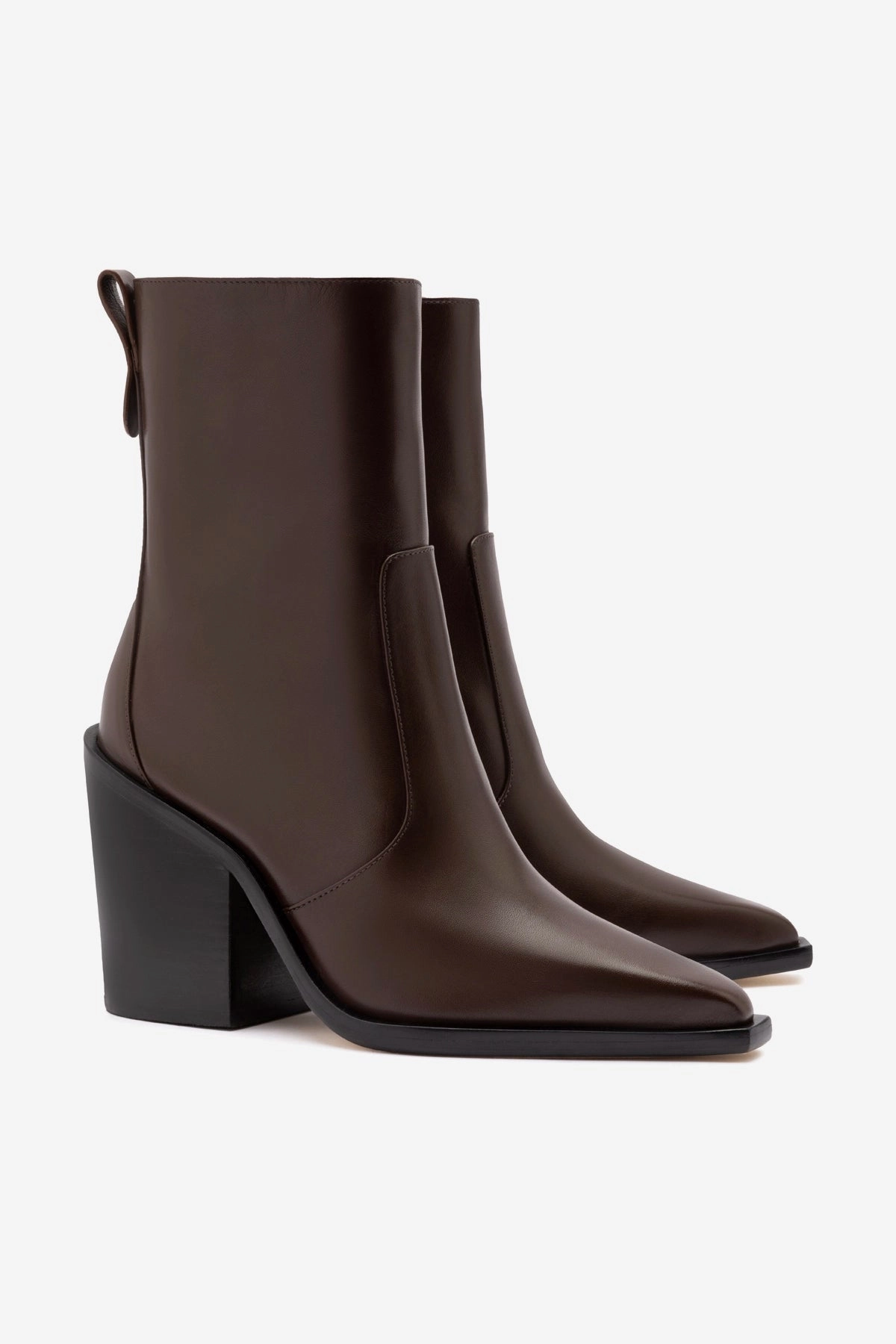 James Bootie In Brown Leather Padded