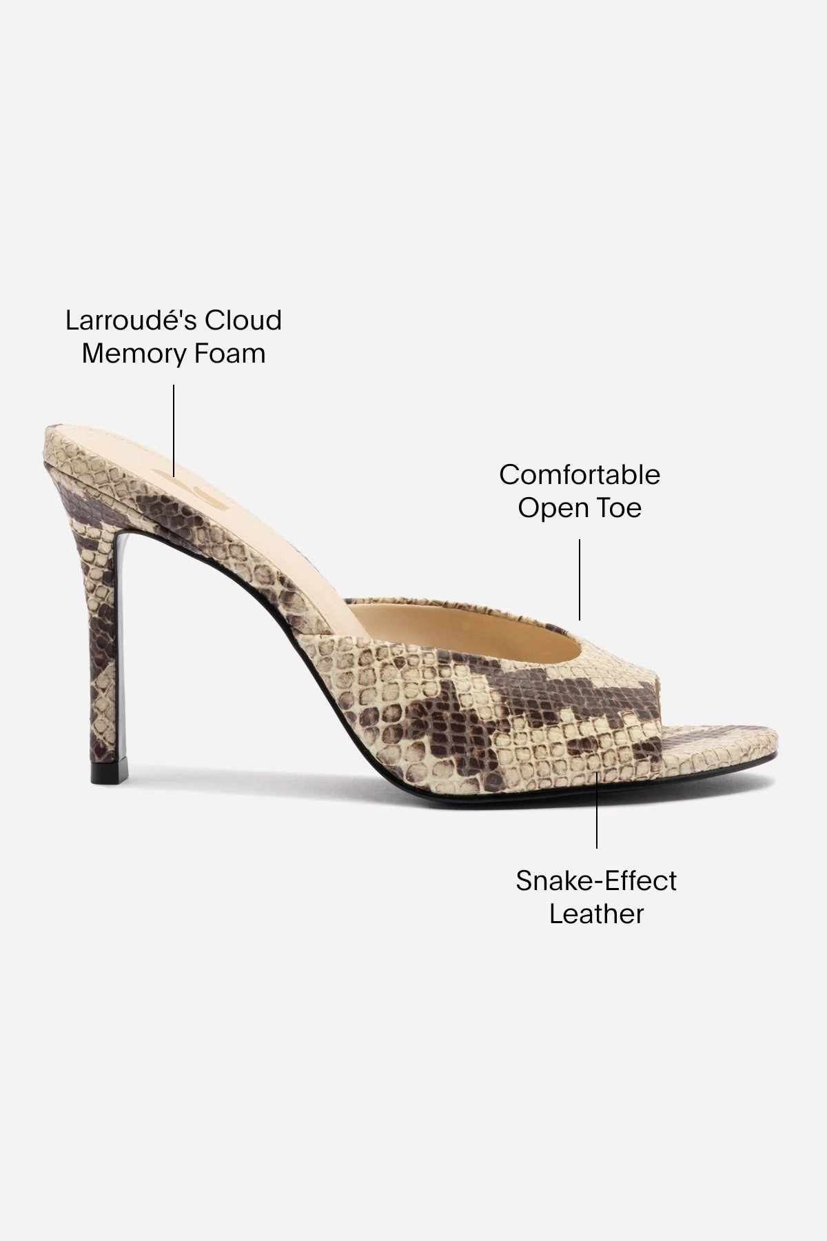 Jasmine Hi Mule In Snake Printed Neutral Cold Safe