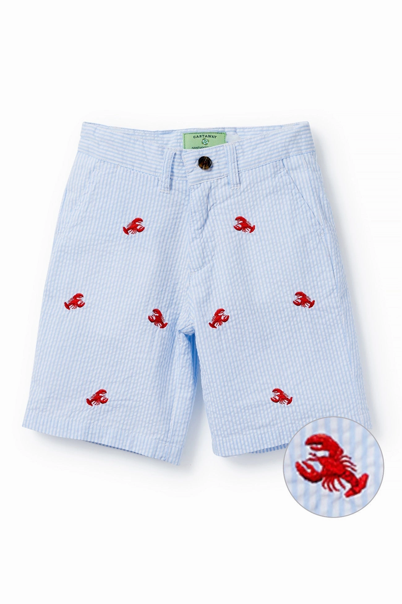 entertainment industry Cargo shorts Jetties Short Blue Seersucker with Lobster