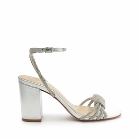 Comfort Enhancement Jewell Block Metallic Nappa Leather Sandal