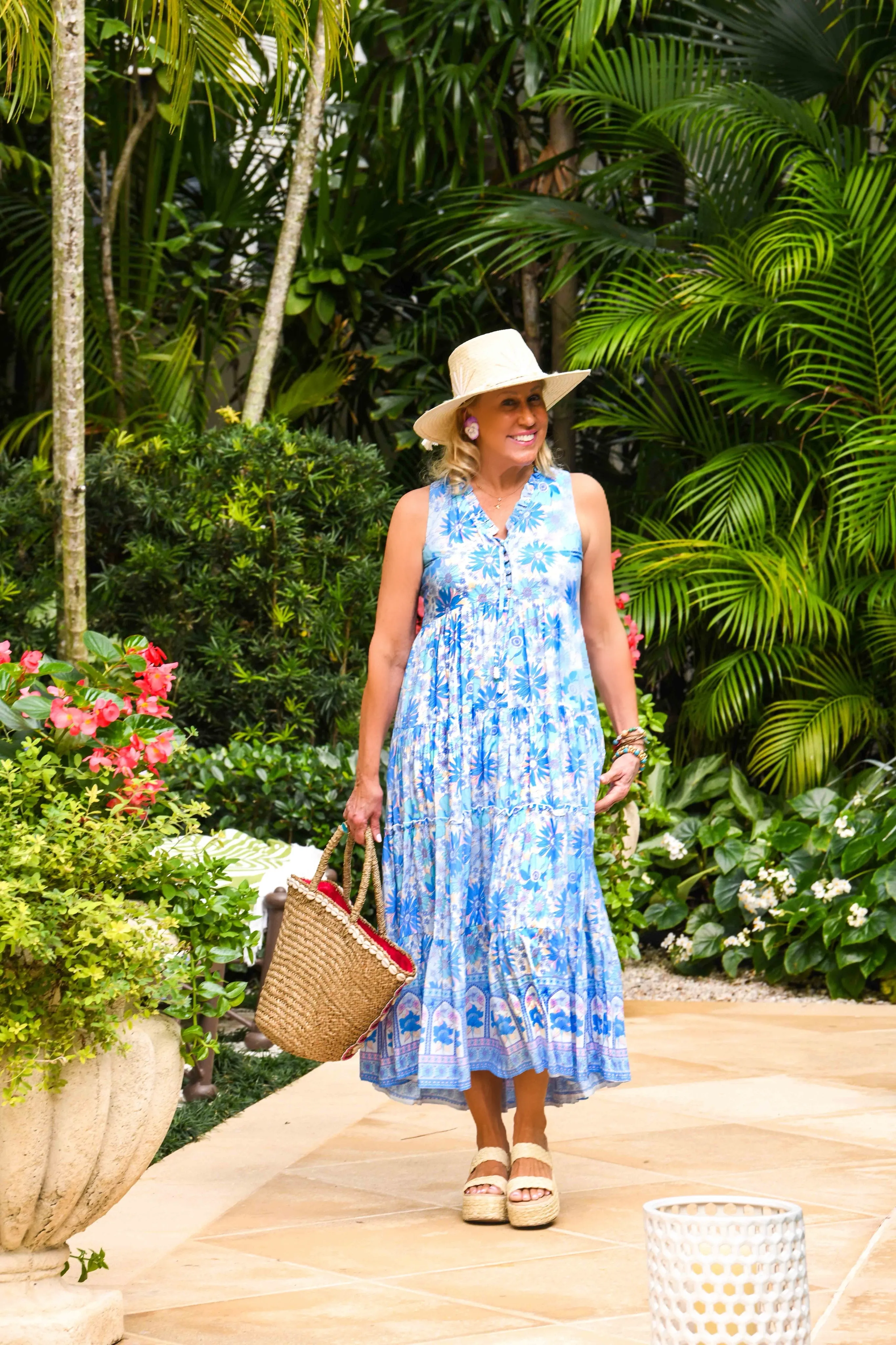 Kaia Dress Long / Blue-Lilac Easy Layering Piece Vibrant Colors