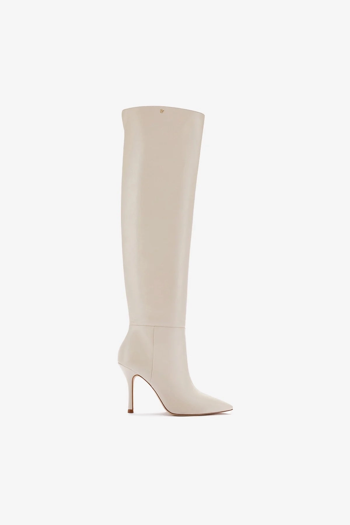 Kate Hi Boot In Ivory Leather Firm Edge