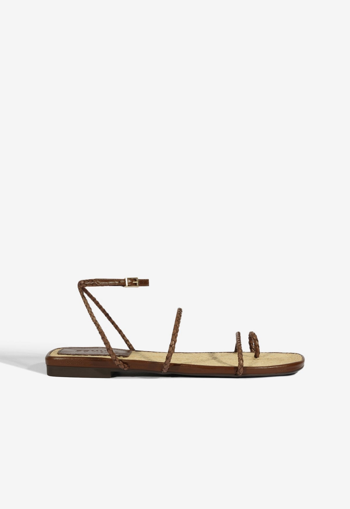 Smart Fit Kaya Brown Leather Flat Sandal