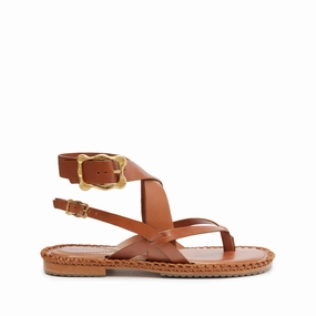 Keith Flat Leather Sandal Stability Heel Counter