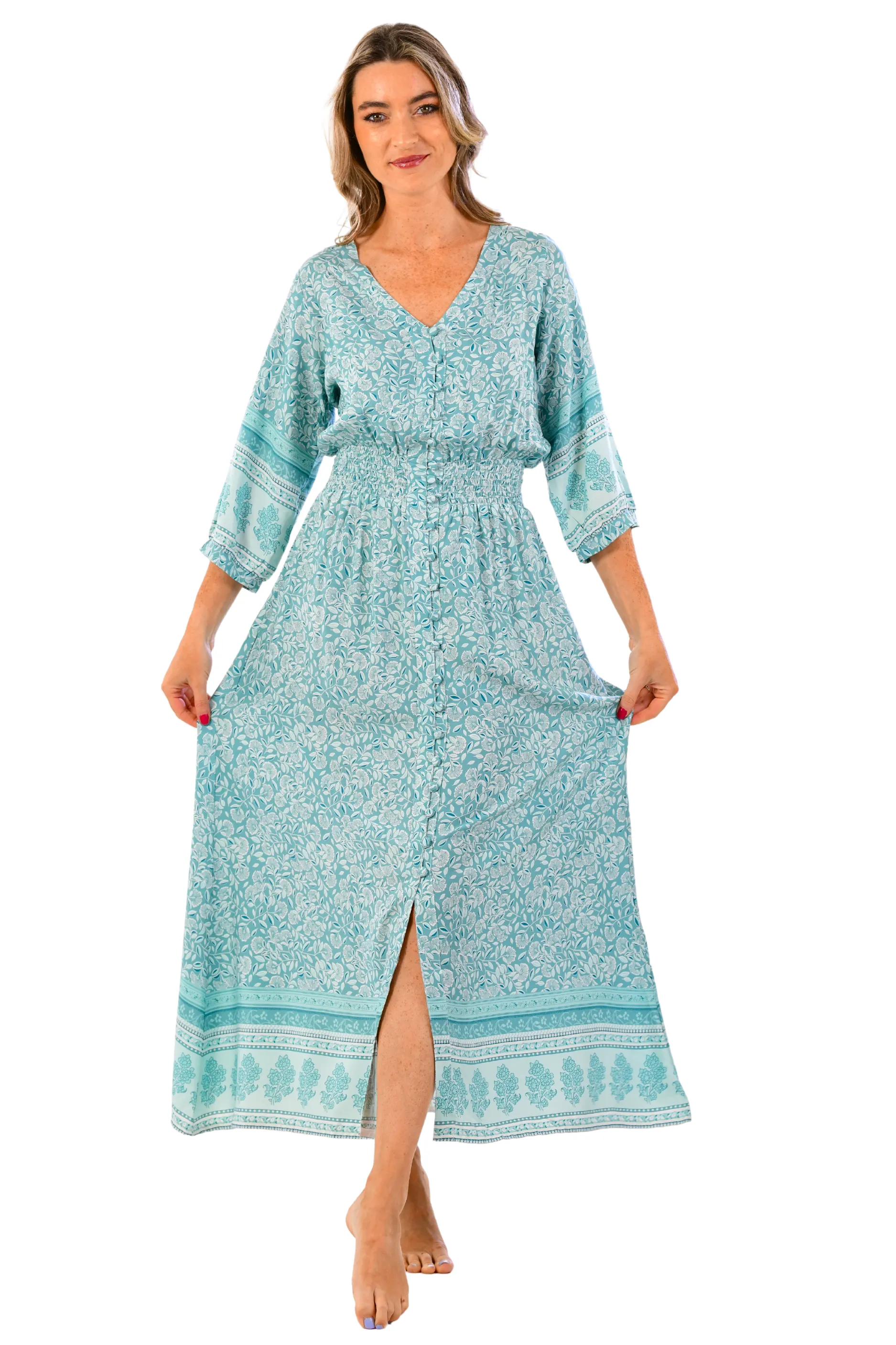 Kelsey Dress / Seafoam Feminine Details