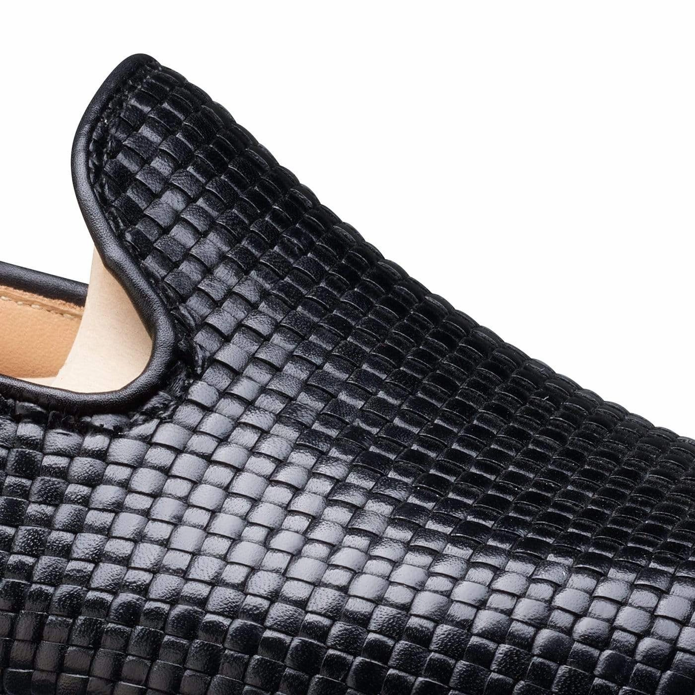 Kensington Black Woven Calf Toe Protection Slip On Style