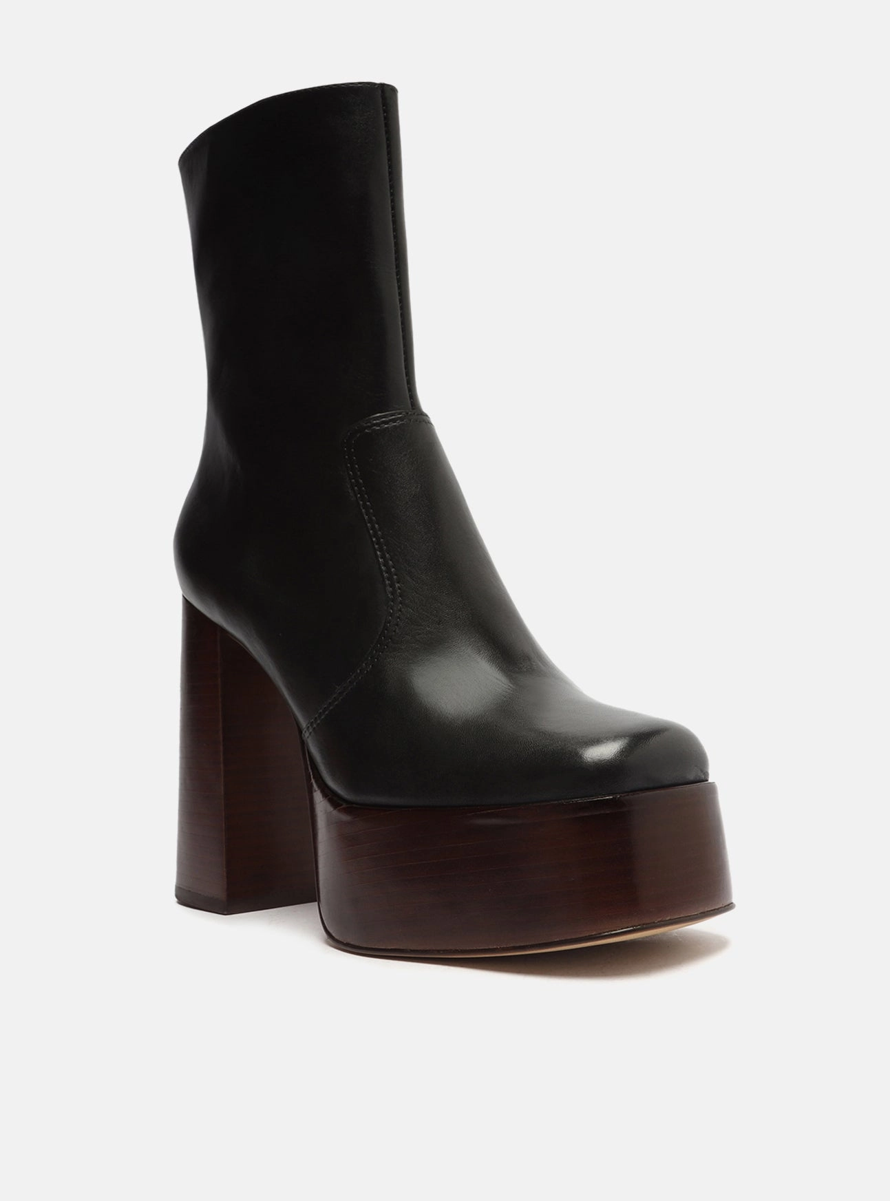 Chloe  Leather Block Boot Breathable Airflow Channels