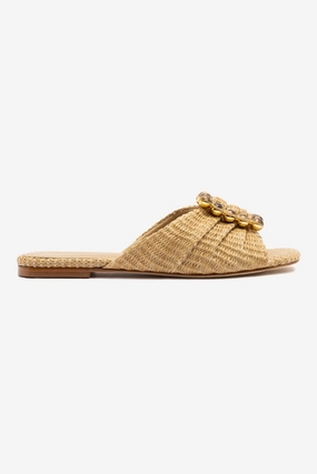 Smart Fit Chloe Gosselin by Larroud Nova Flat In Natural Raffia