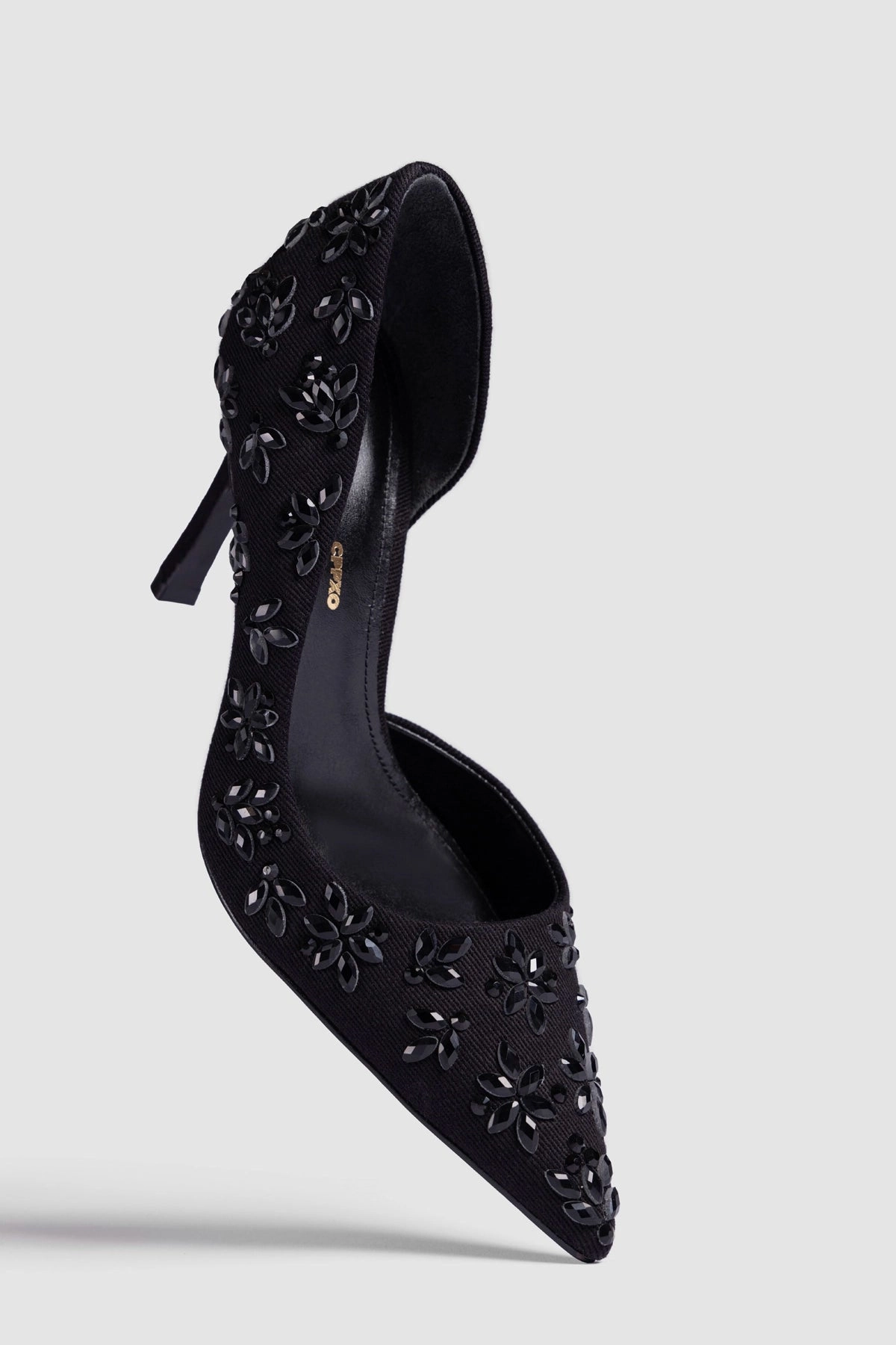 Larroud x CPPXO D'Orsay Pump In Black Denim Eco Friendly Office Workers Foam Lining Standing Workers