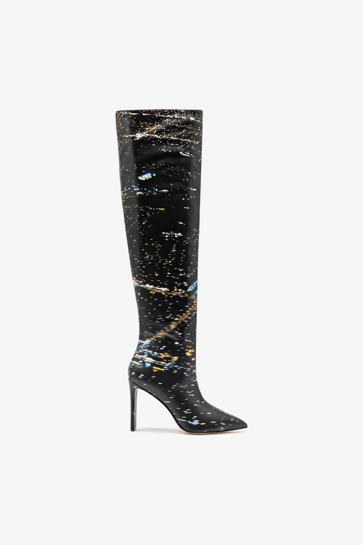 Larroud x Libertine Boot In Black LAX Printed Leather Forest Path Antique Glow