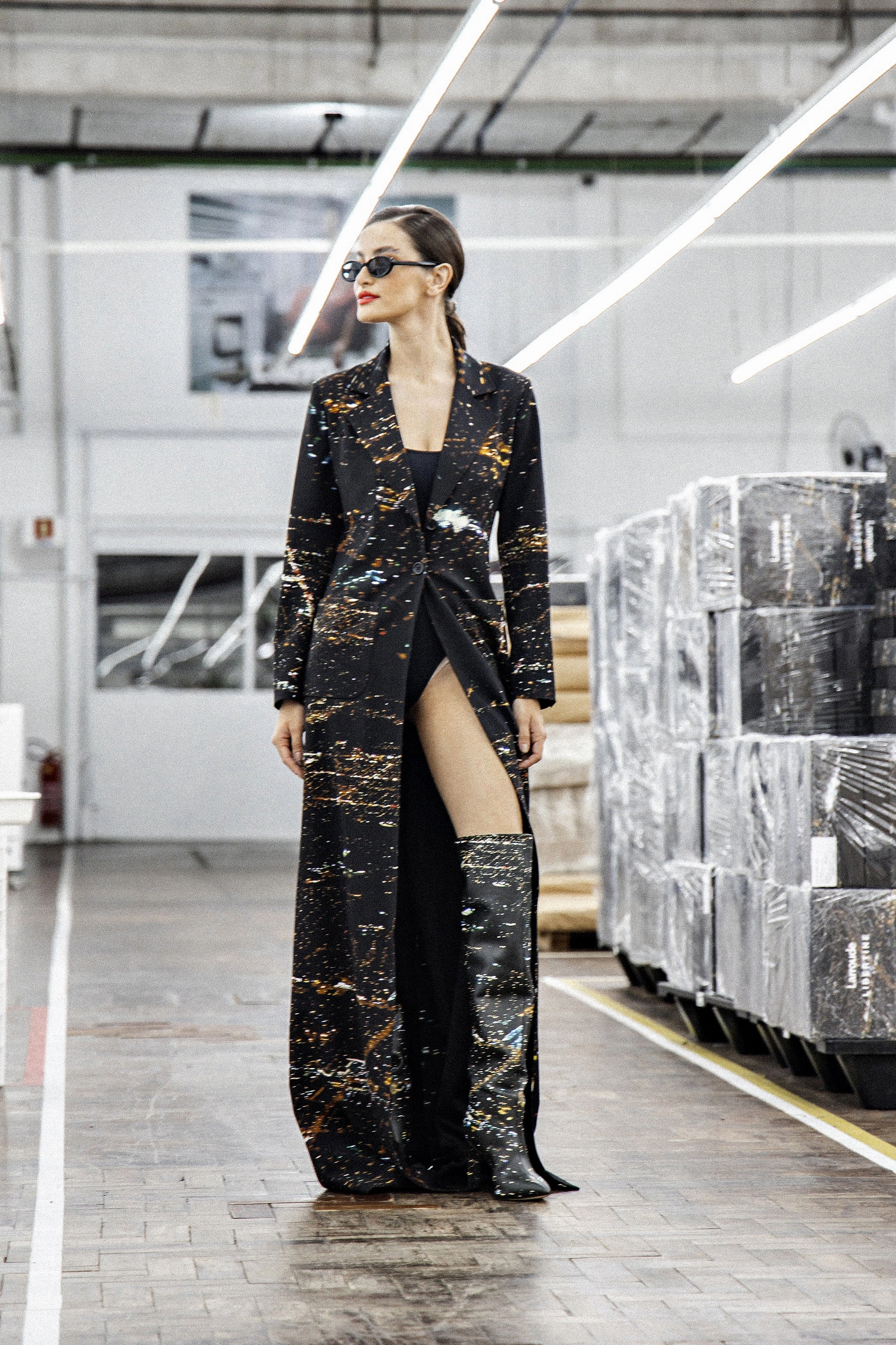 Firm Ground Classic Base Larroud x Libertine Boot In Black LAX Printed Leather