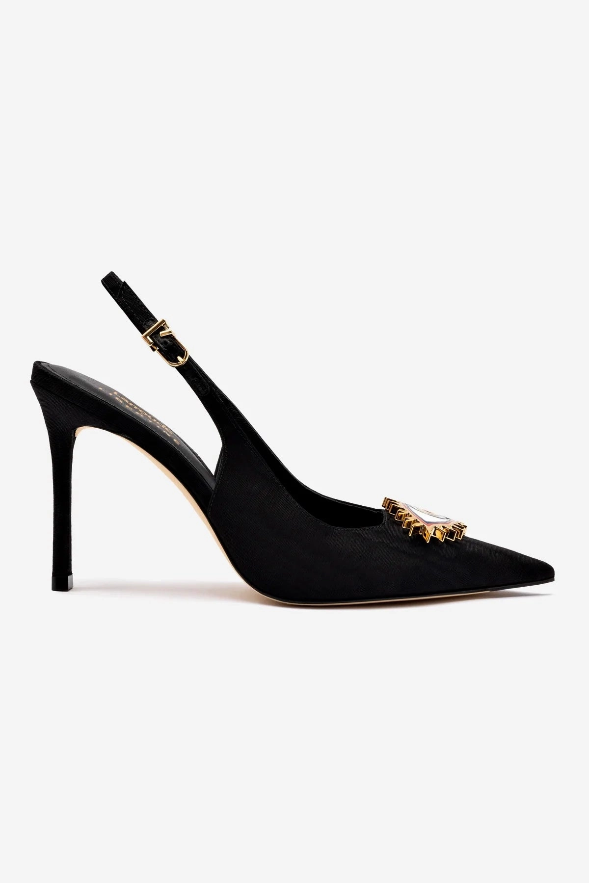 Larroud x Libertine Eye Pump Hi In Black Fabric Dynamic Flex Grooves Arch Support Daily Walk