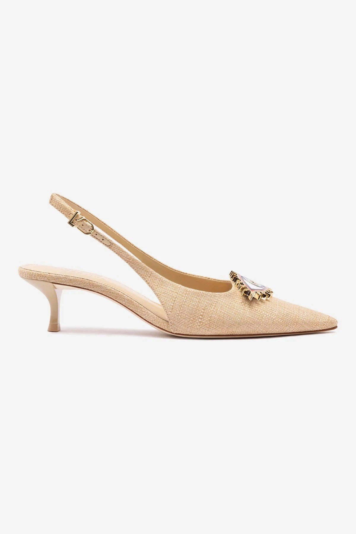 Mix Hue Larroud x Libertine Eye Pump Lo In Beige Raffia