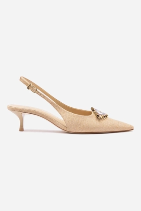 Ventilation Ports Larroud x Libertine Eye Pump Lo In Beige Raffia