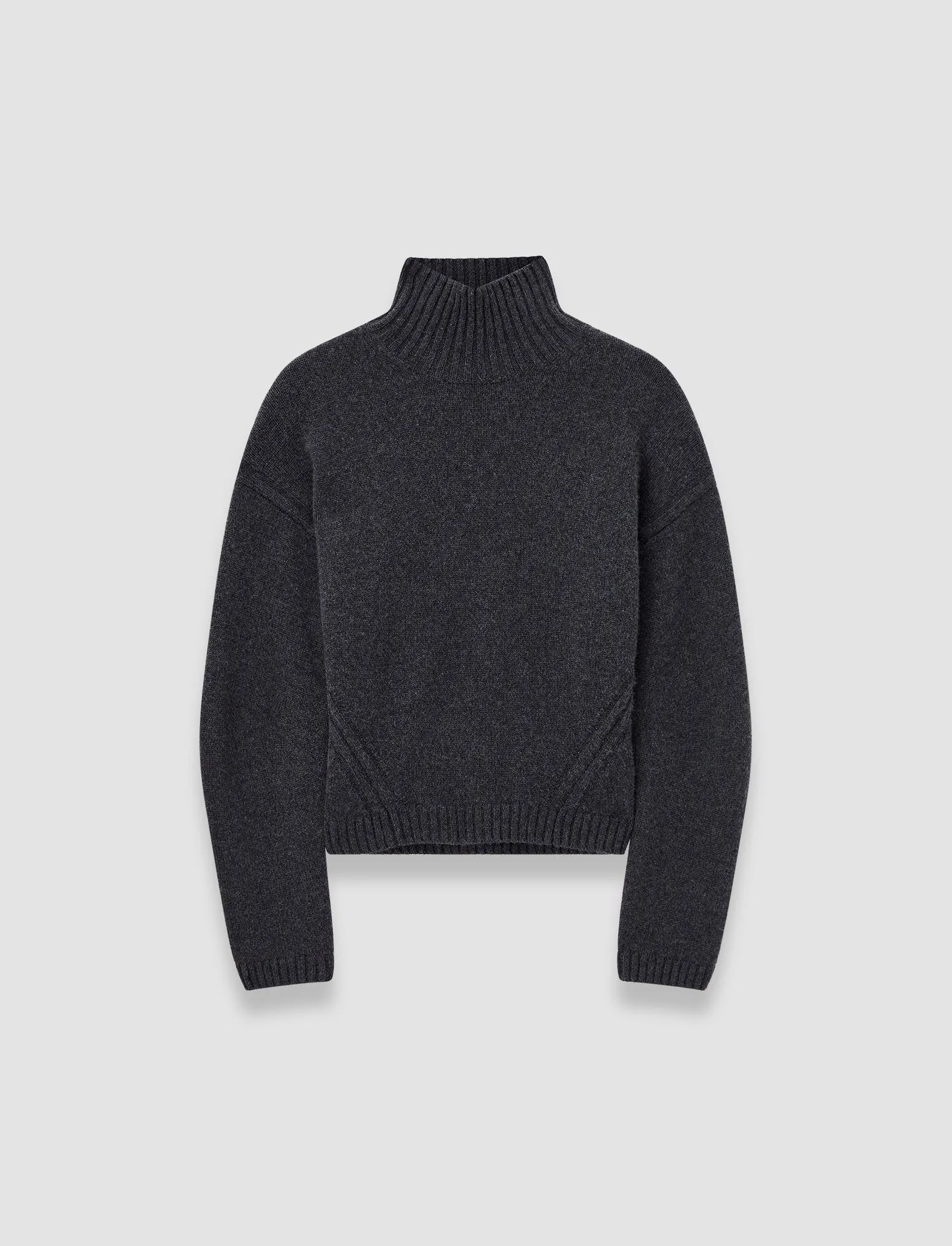 Texture Detail Double Layered Design Luxe Cashmere High Neck Jumper