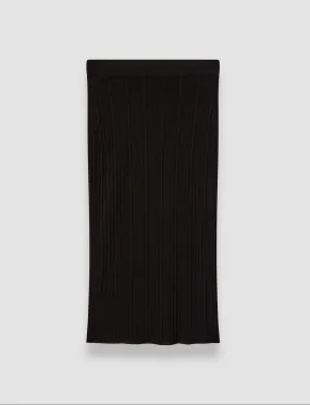 Double Layered Modern Look Viscose Rib Knit Skirt