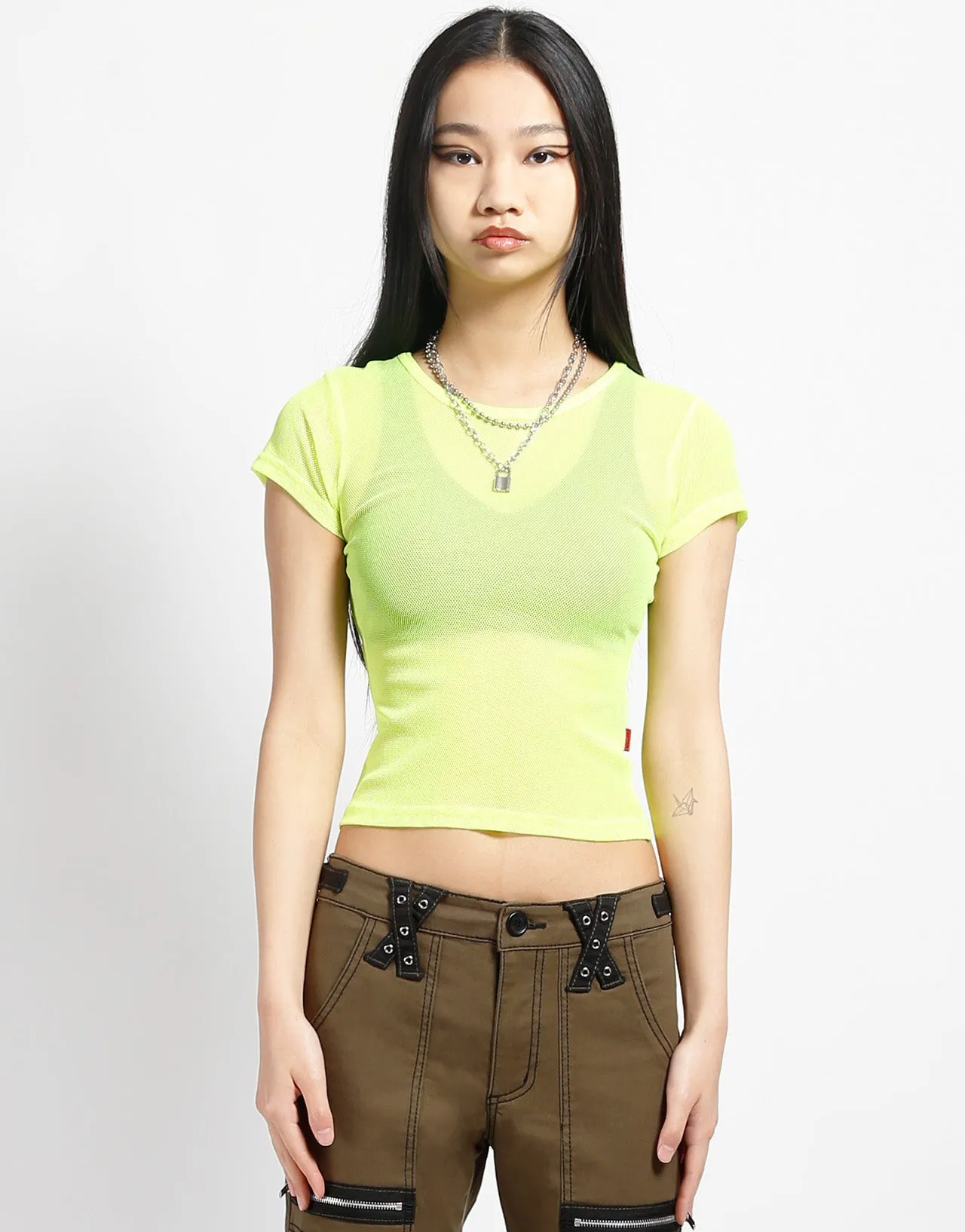 VentilatedBack BABY TEE FISHNET LIME