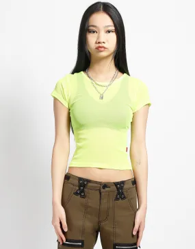 BABY TEE FISHNET LIME UltraLightweight Minimalist Silhouette