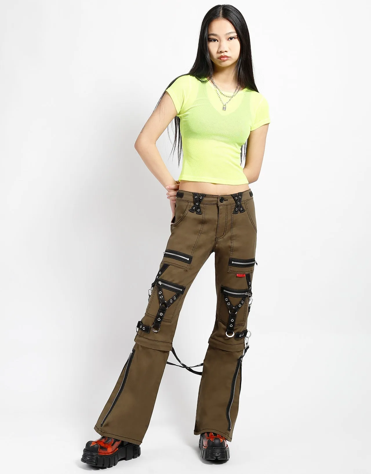 BABY TEE FISHNET LIME Chic Tee Flatlock Seam Design