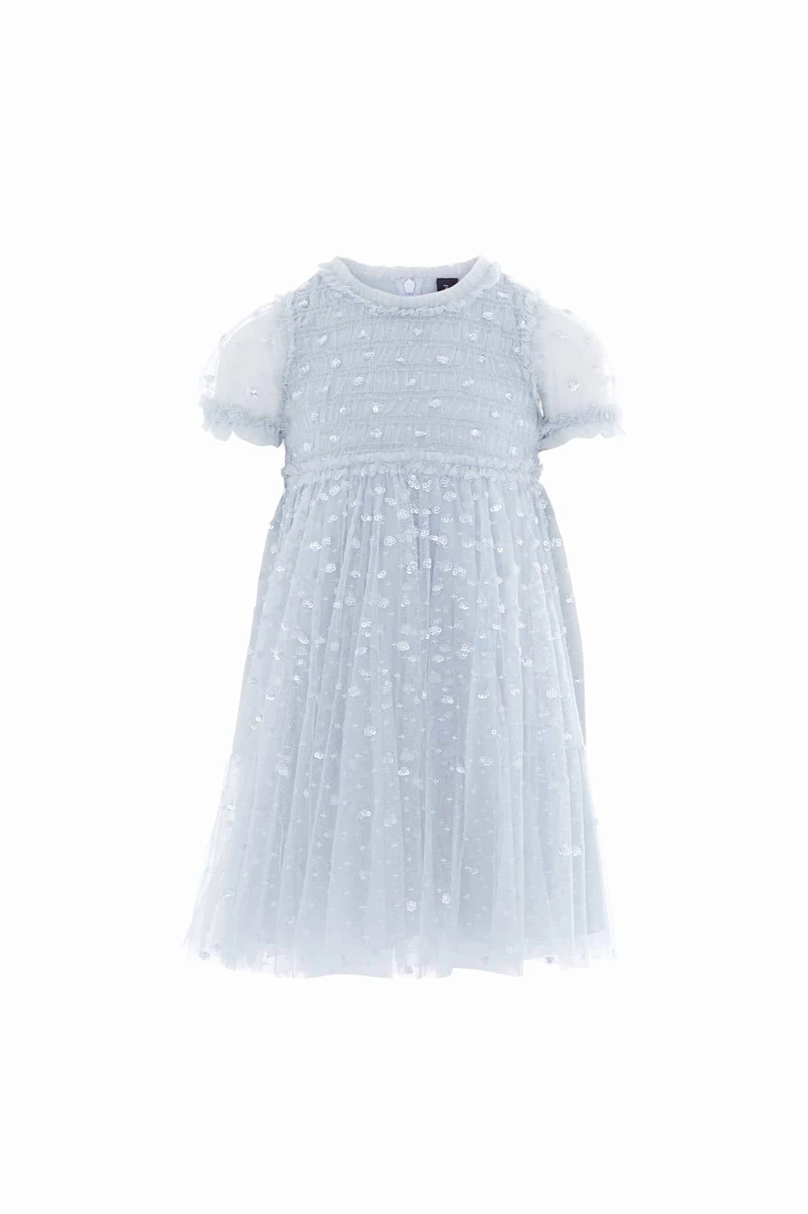 Sequin Giselle Kids Dress Reinforced Neckline Detail