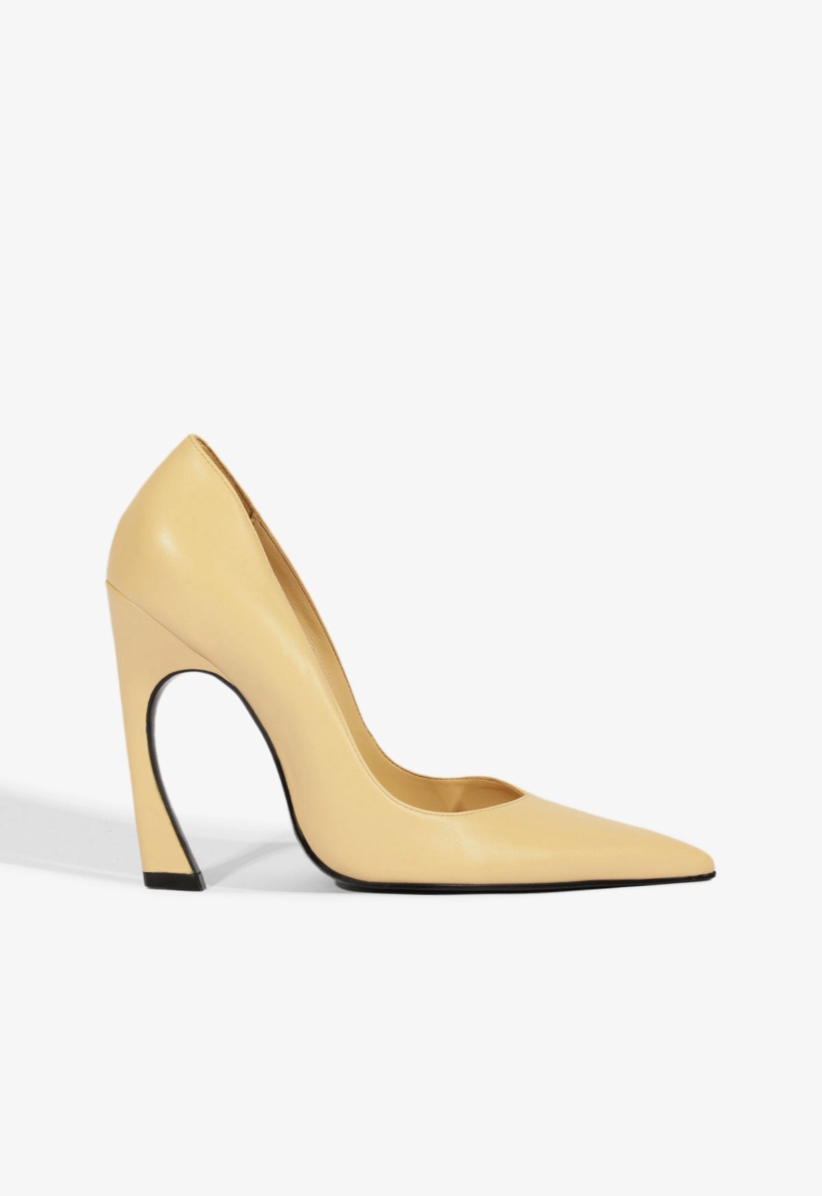 Leather Touch Lexi High Sculptural Beige Pump