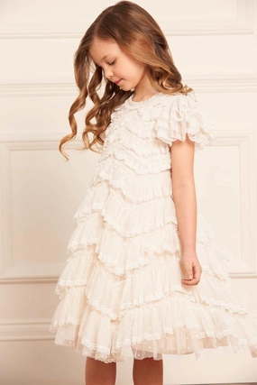 Libby Lace Kids Dress Non Restrictive Collar NonIrritatingStitching