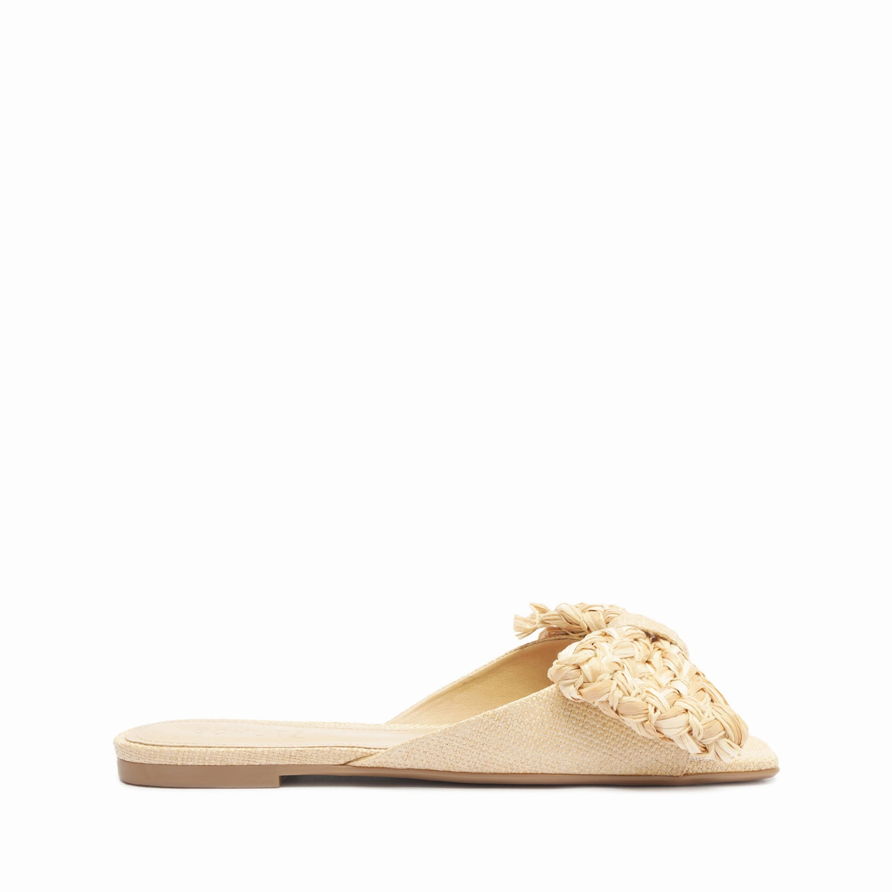 Lienne Straw Flat Sandal Strong Step Fur Trim