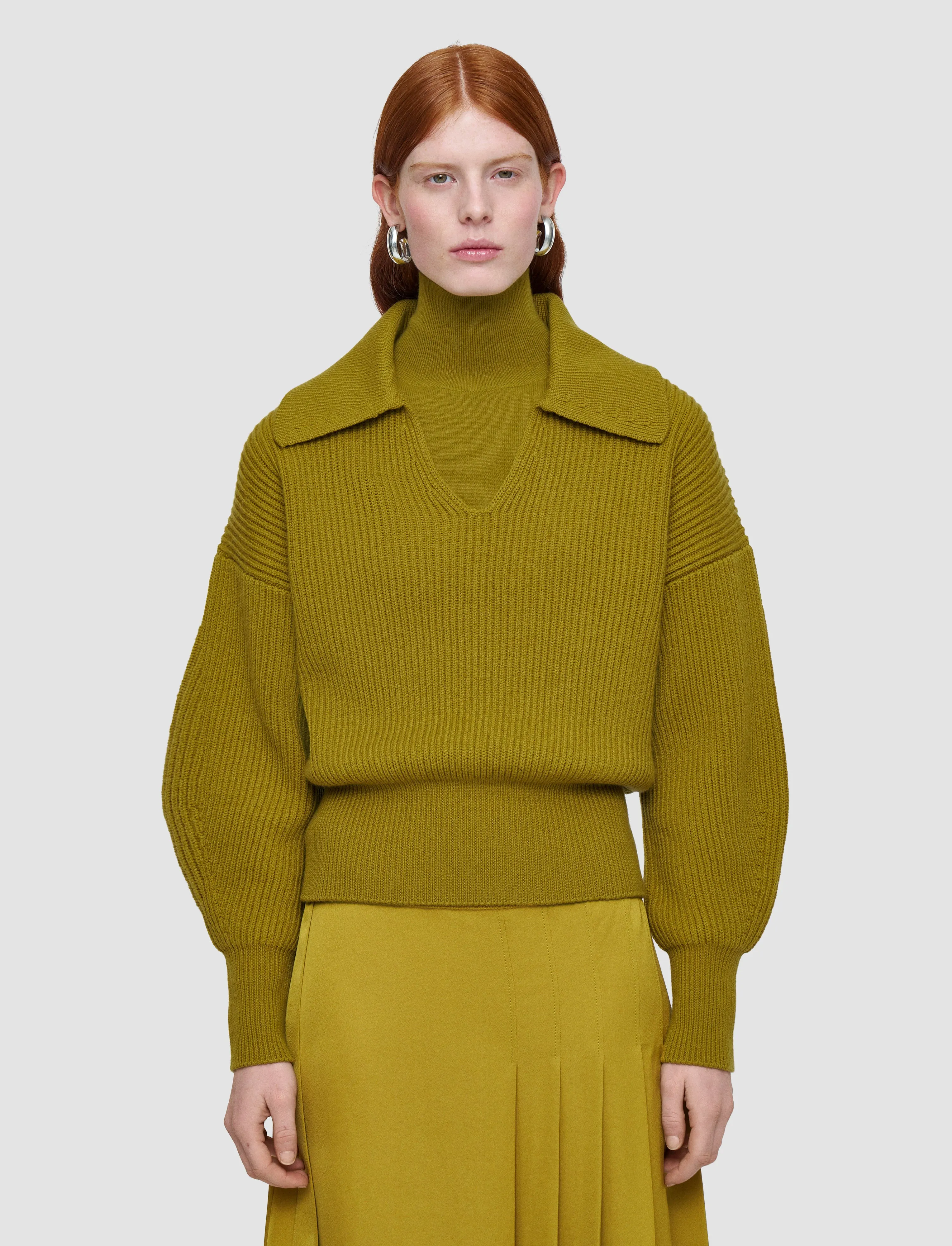 Recycled Polyester Thread Light Cardigan Stitch Open Neck Jumper