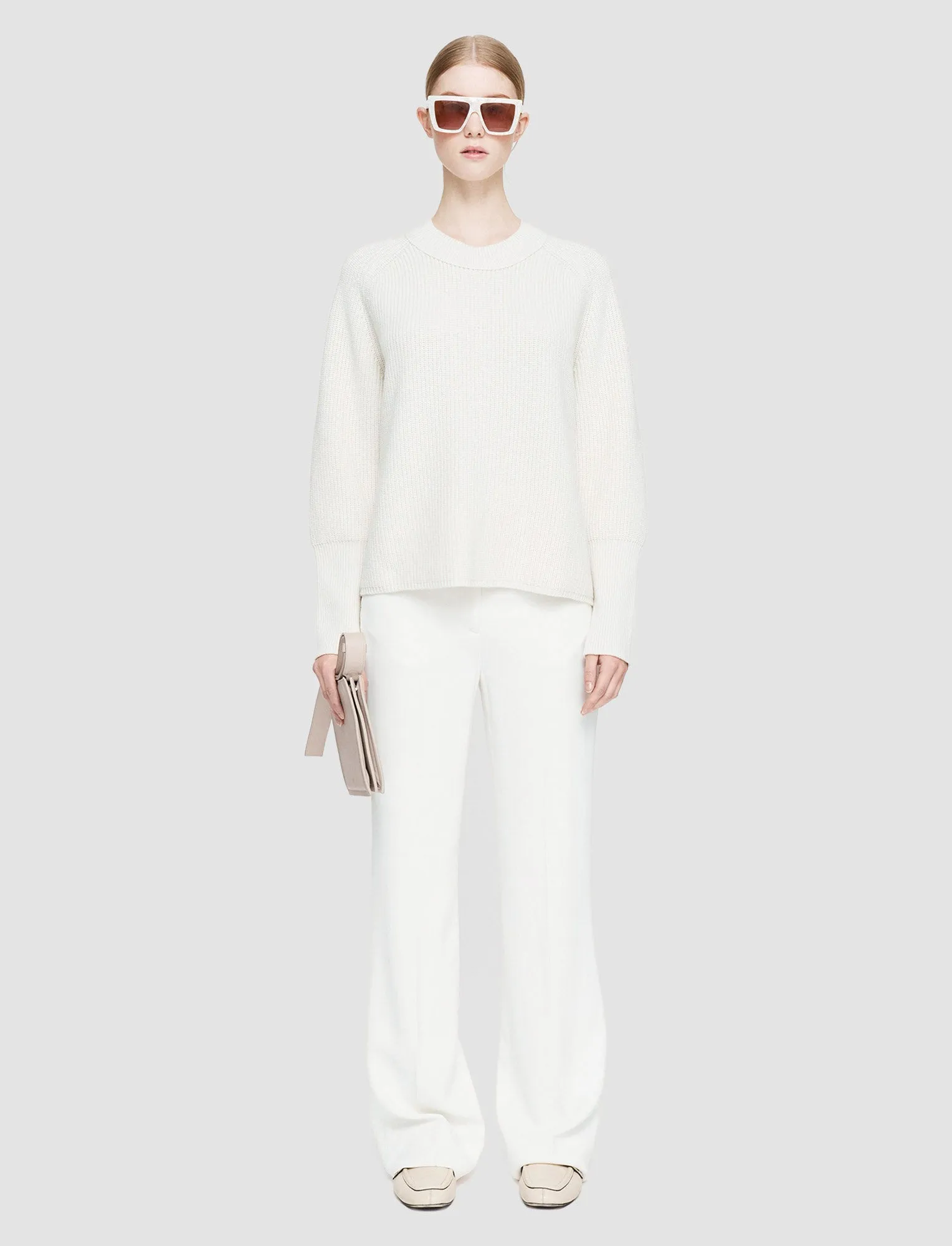 Light Cardigan Stitch Round Neck Jumper ShapeRetention Fabric