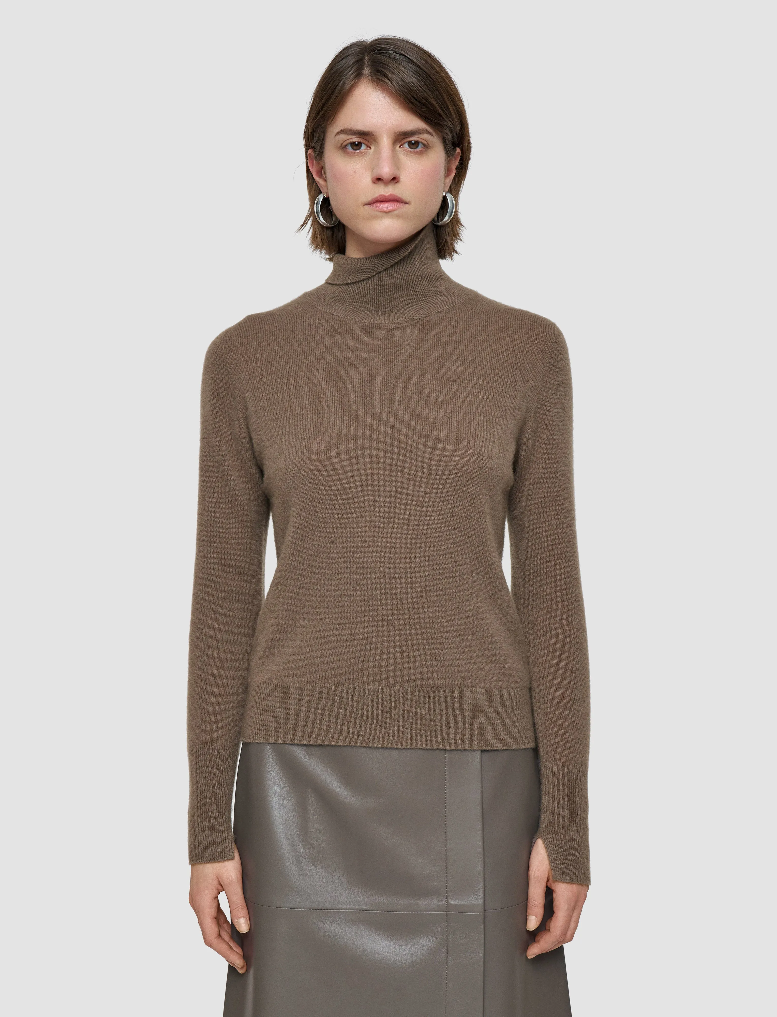 Light Pure Cashmere High Neck Jumper Recycled Fiber Multi Directional Stretch