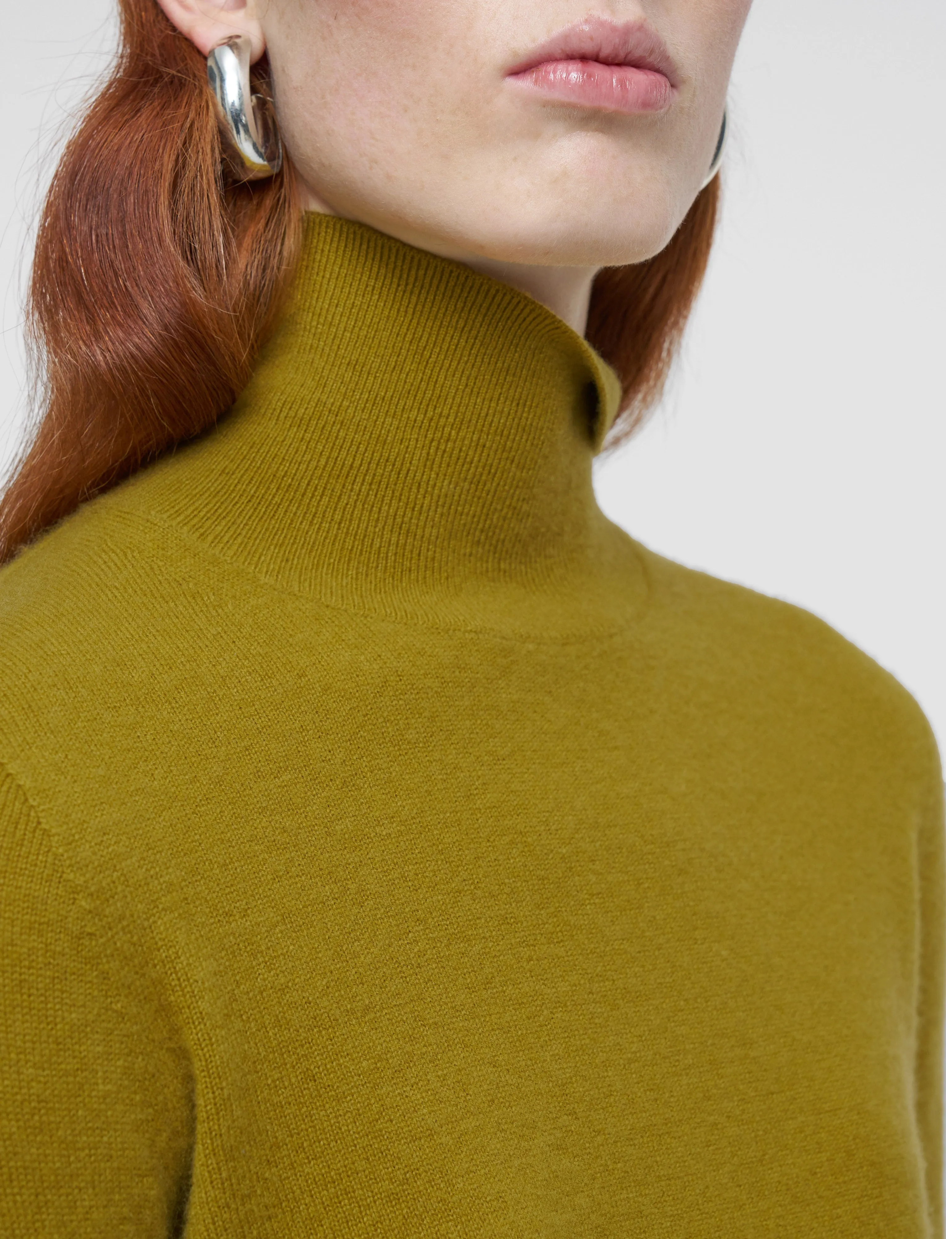 Light Pure Cashmere High Neck Jumper Durable Reinforced Hems GarmentDyed Finish