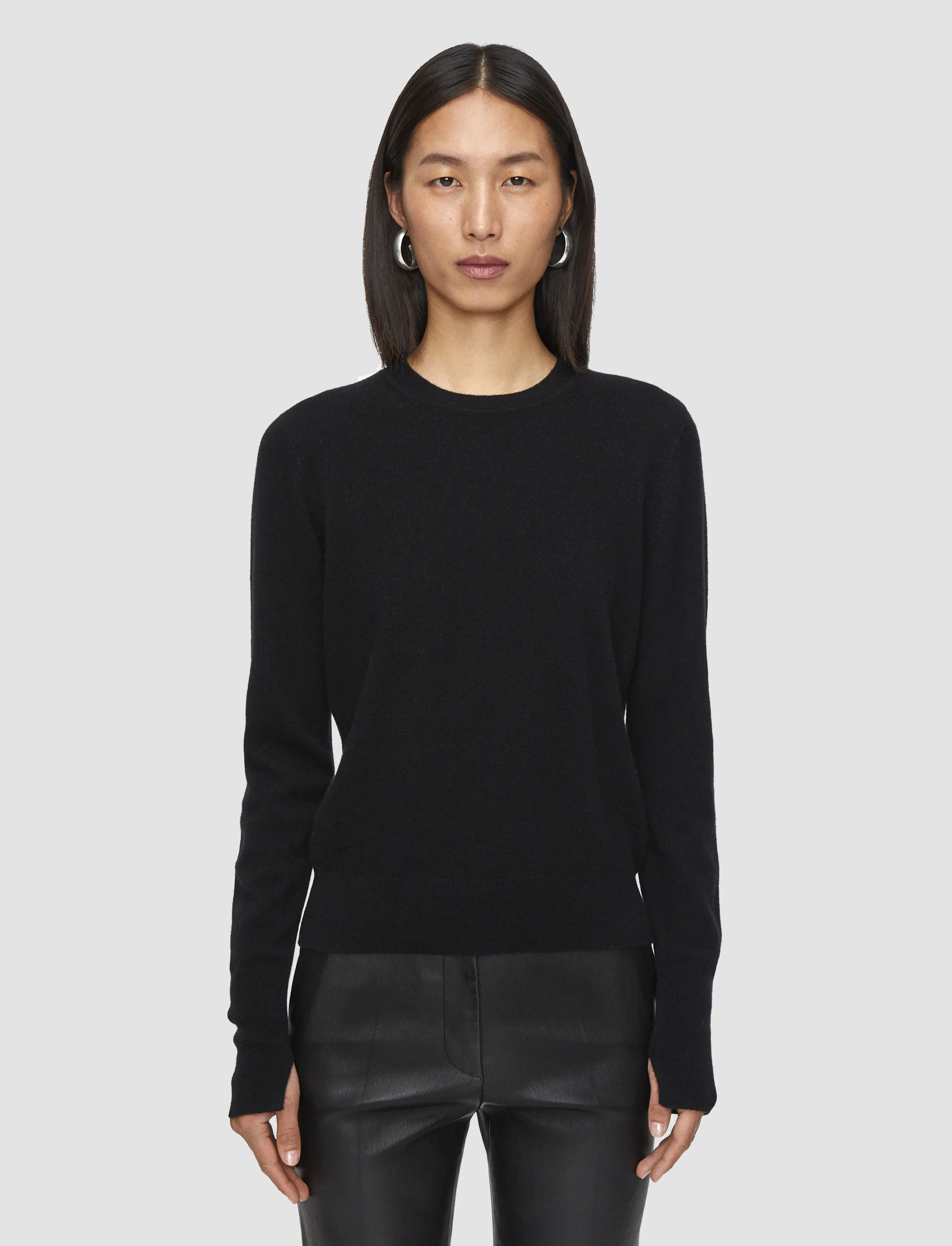 Fresh Casual Wear Breathable Knit Fabric Light Pure Cashmere Round Neck Jumper