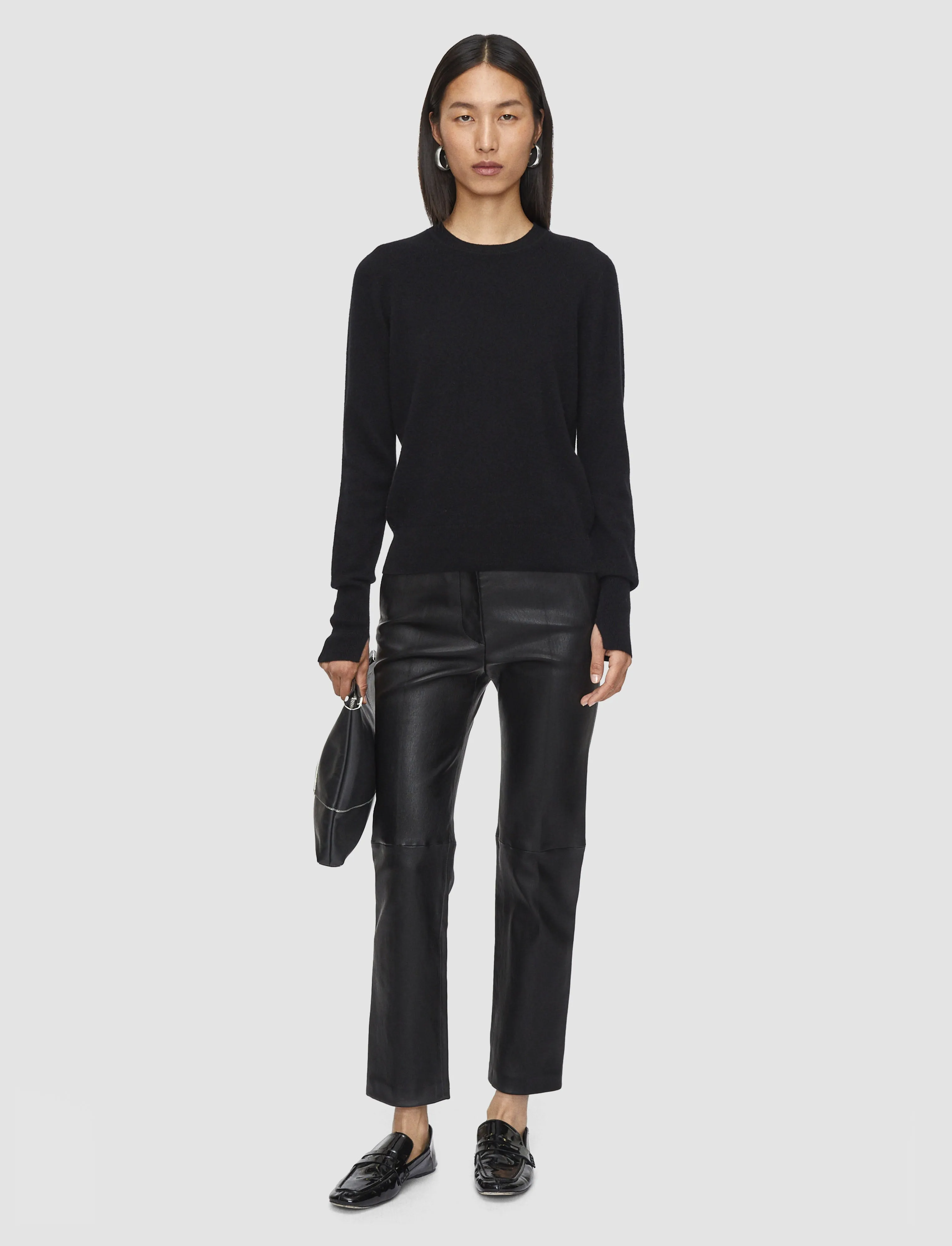 Light Pure Cashmere Round Neck Jumper Flatlock Seam Construction