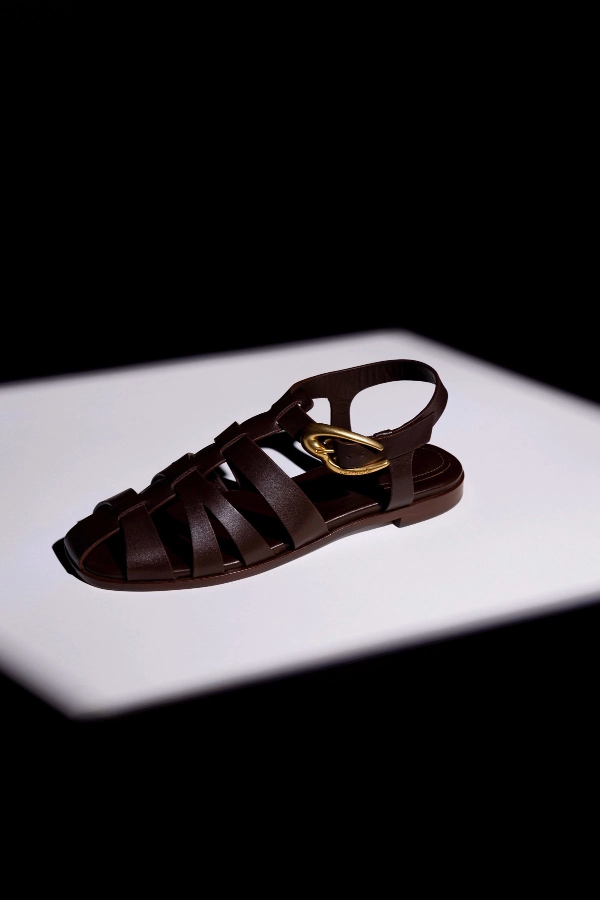 Stevie Flat Sandal In Brown Leather Anytime Go Stylish