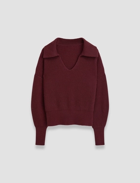 Garment Dyed Compression Fit Light Cardigan Stitch Open Neck Jumper