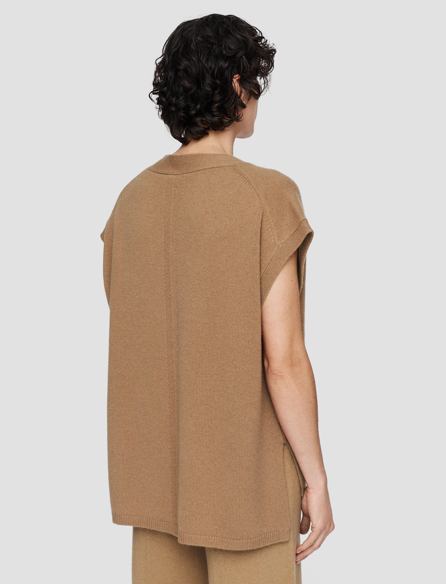 Drop Shoulder Design QuickDry Weave Light Pure Cashmere Vest