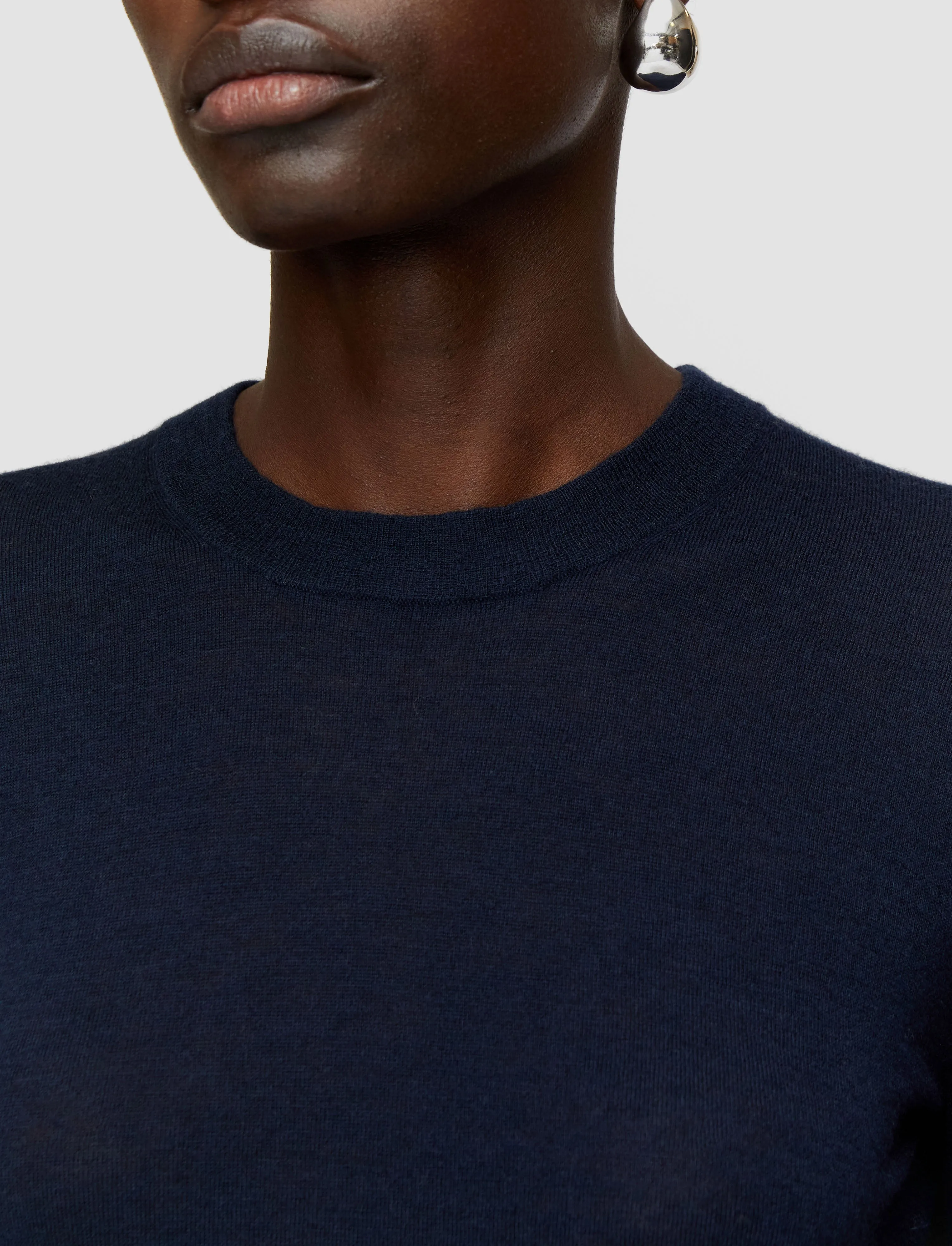 Casual Draping Cashair Round Neck Jumper