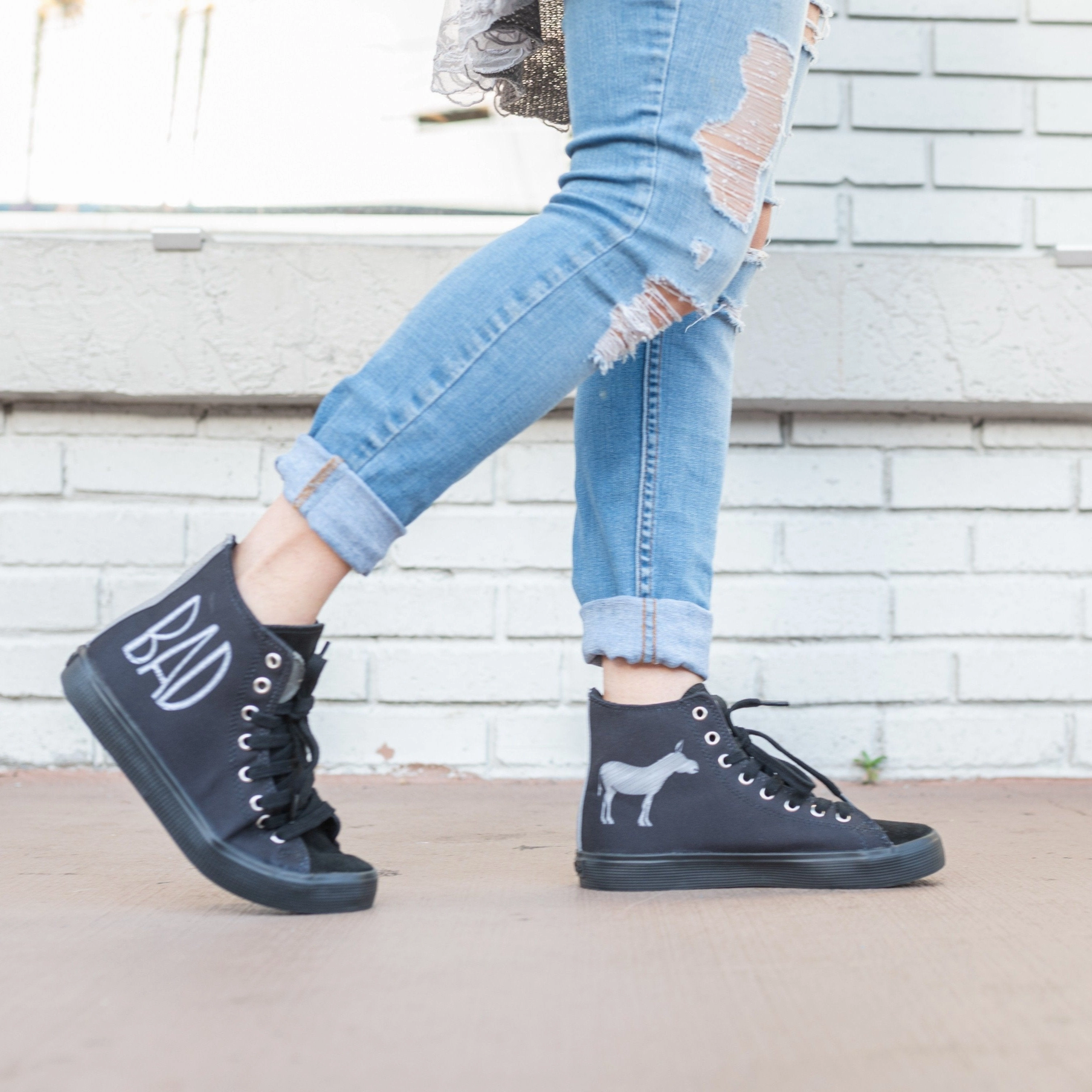 Running Daily Casual Appeal BADass - Black High Top