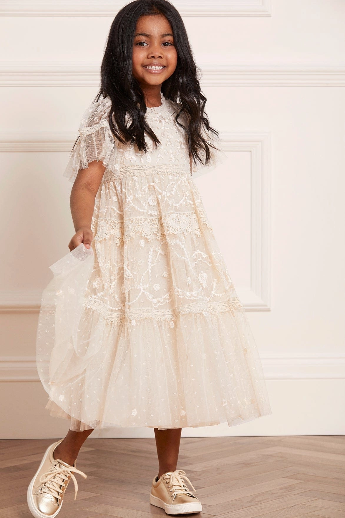 FullCut Shoulder Midsummer Lace Kids Dress