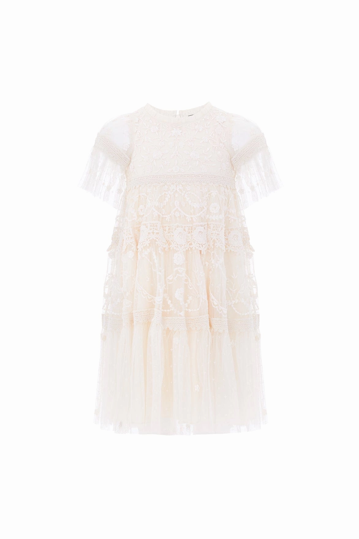 Midsummer Lace Kids Dress Layered Hem Reinforcement Comfort Cushion Neckline