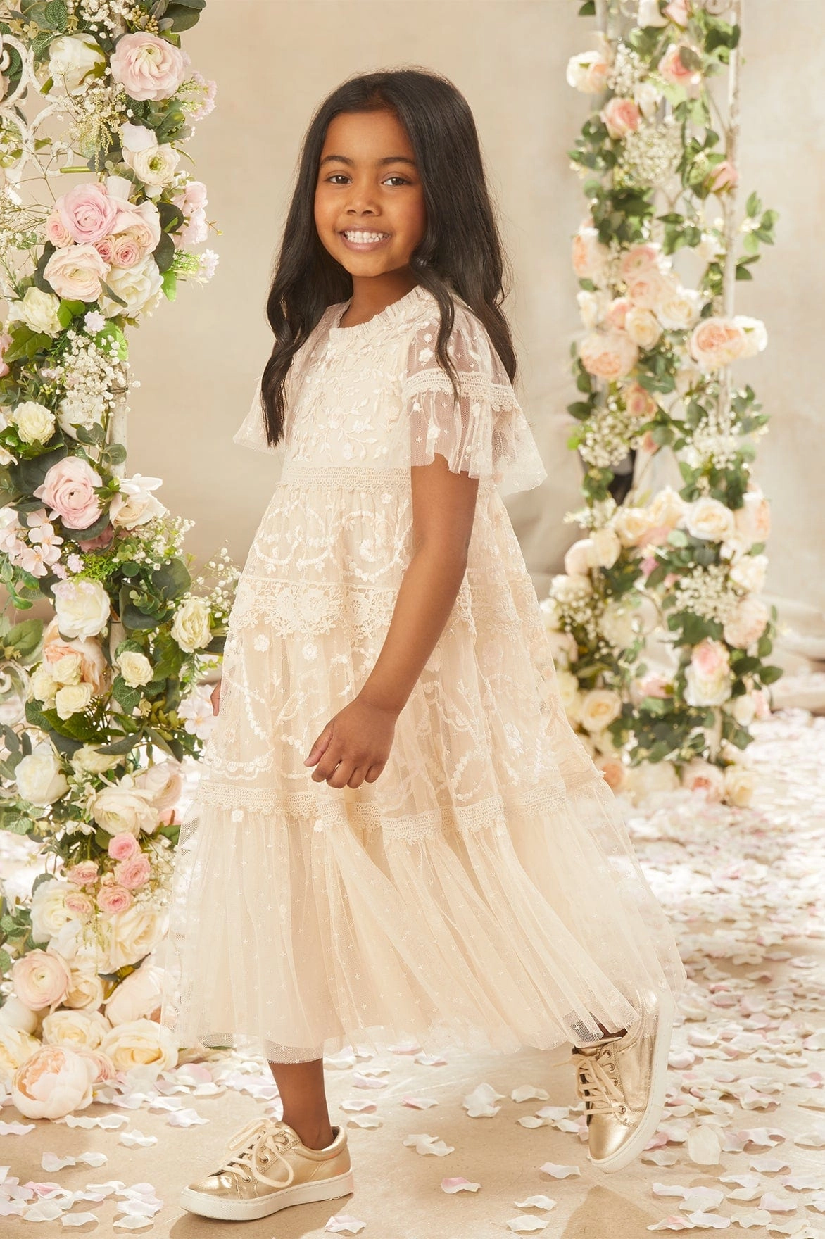 Midsummer Lace Kids Dress Recycled Polyester Material