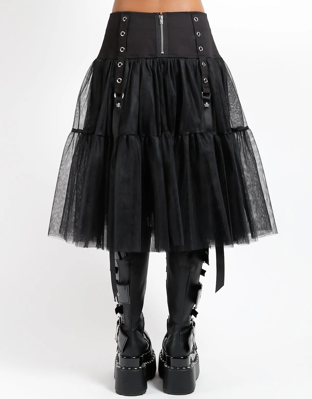LONG RIBBON TULLE SKIRT BLACK Seasonal Wear