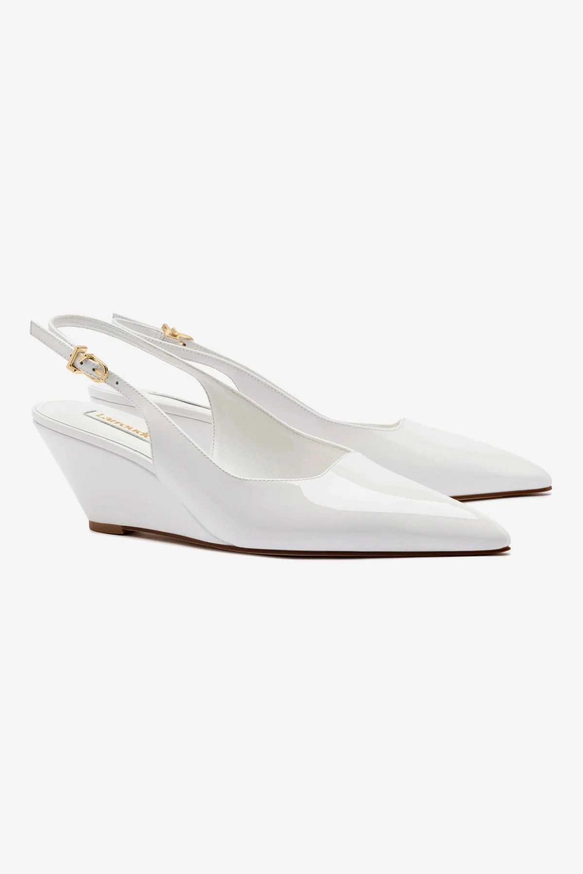 Loulou Pump In White Patent Leather Anatomical Toe Shape