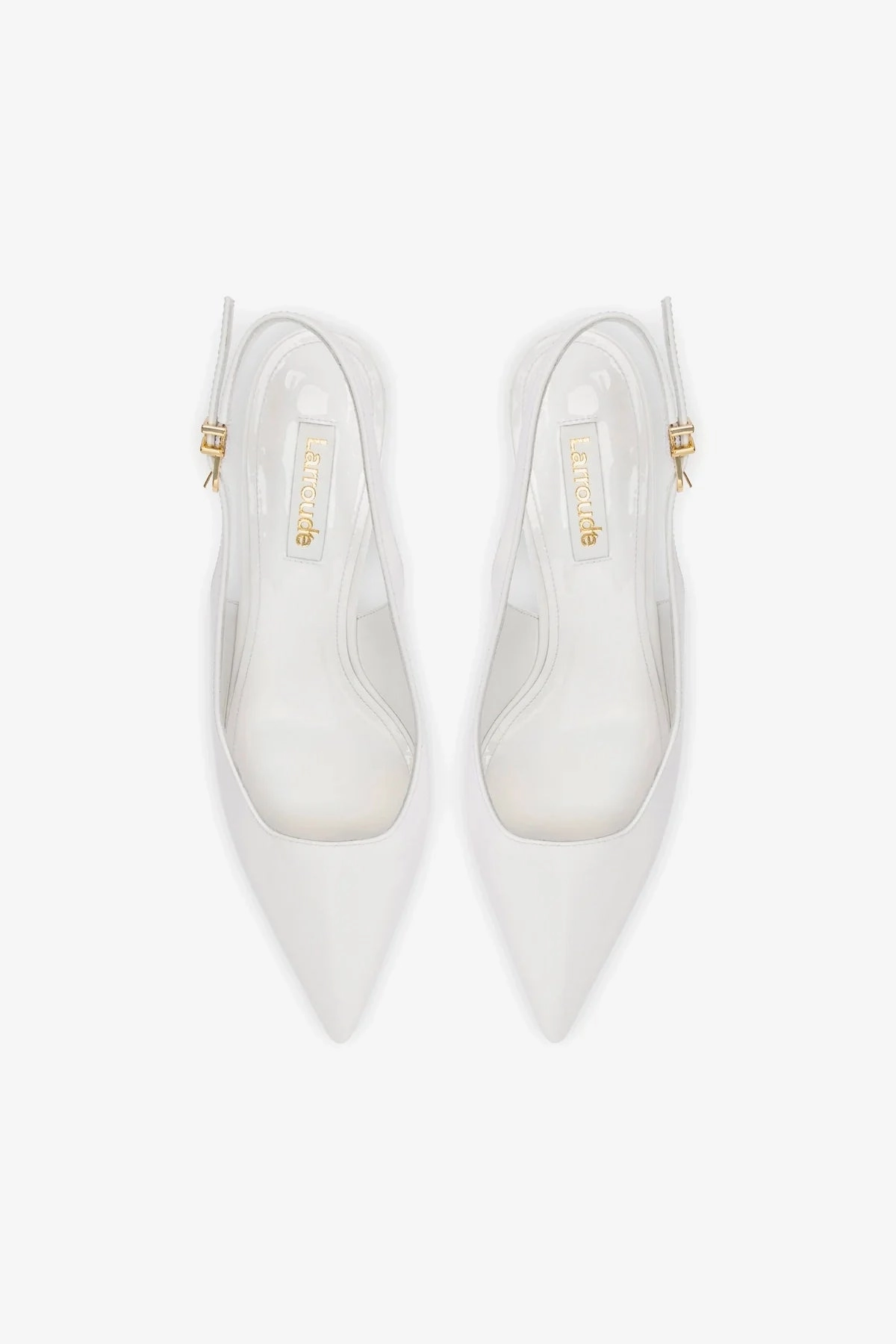 Satin Glow Loulou Pump In White Patent Leather