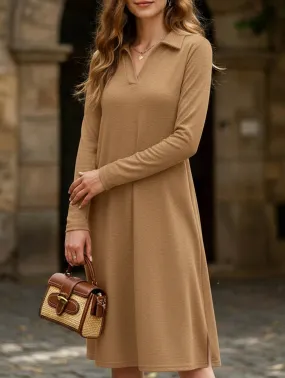 Feminine Movement Ombre-Effect Casual solid color casual slit dress